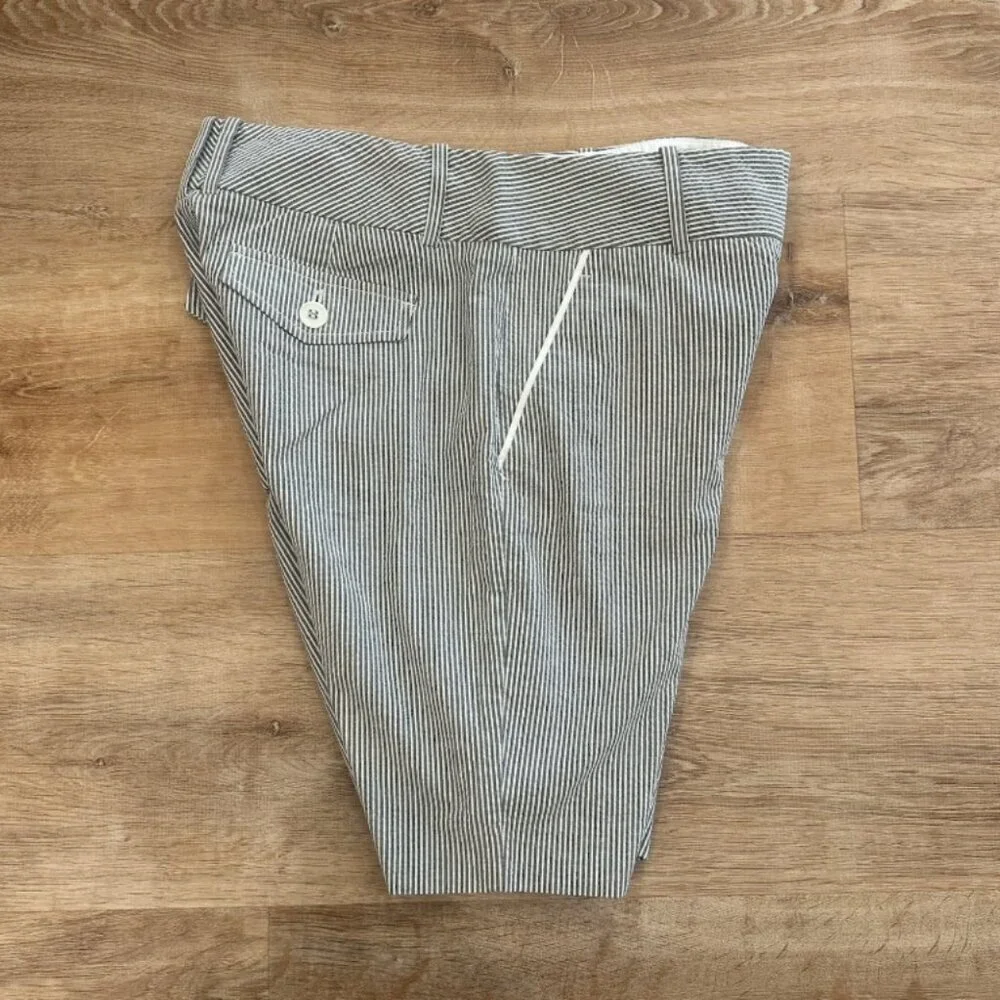 THE LIMITED Women's 4 Blue White Striped Cotton Stretch Casual Long Flat Shorts